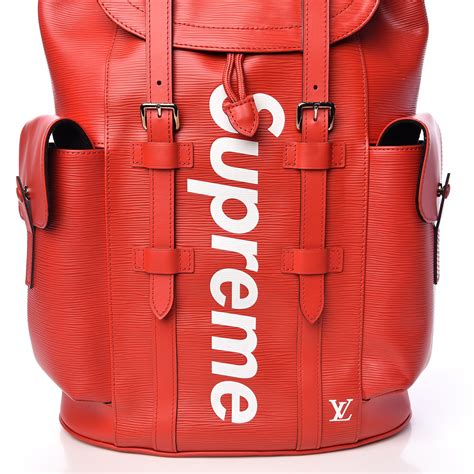 lv supreme bag red